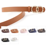 2020 new double circle ring buckle belt womens fashion jeans belt spring and summer dress waistband