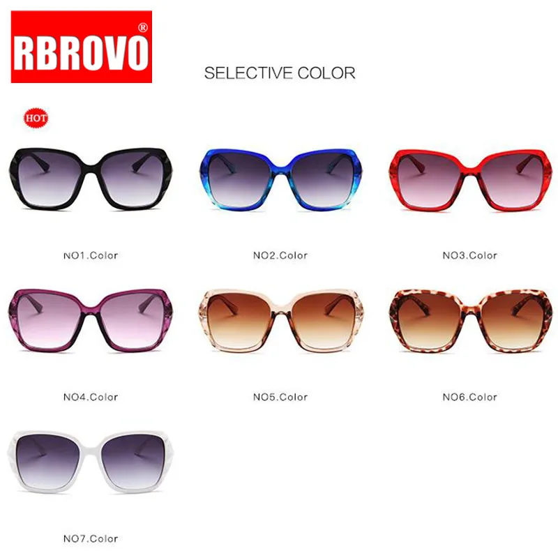 Солнечные очки RBROVO в большой оправе UV400 женские брендовые дизайнерские