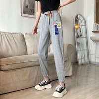 2021 summer female long trousers chic high waist straight pants women sweatpants