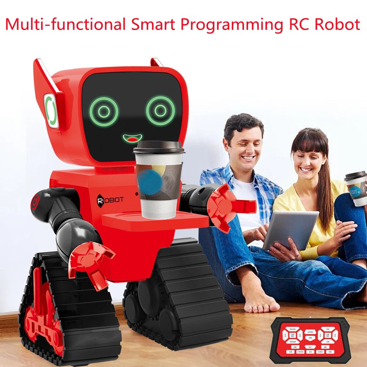 Early Education Touch Sensing Programming Intelligent Remote Control Robot Save Money Accompanied Story Piggy Bank Toy For Kids | Игрушки и