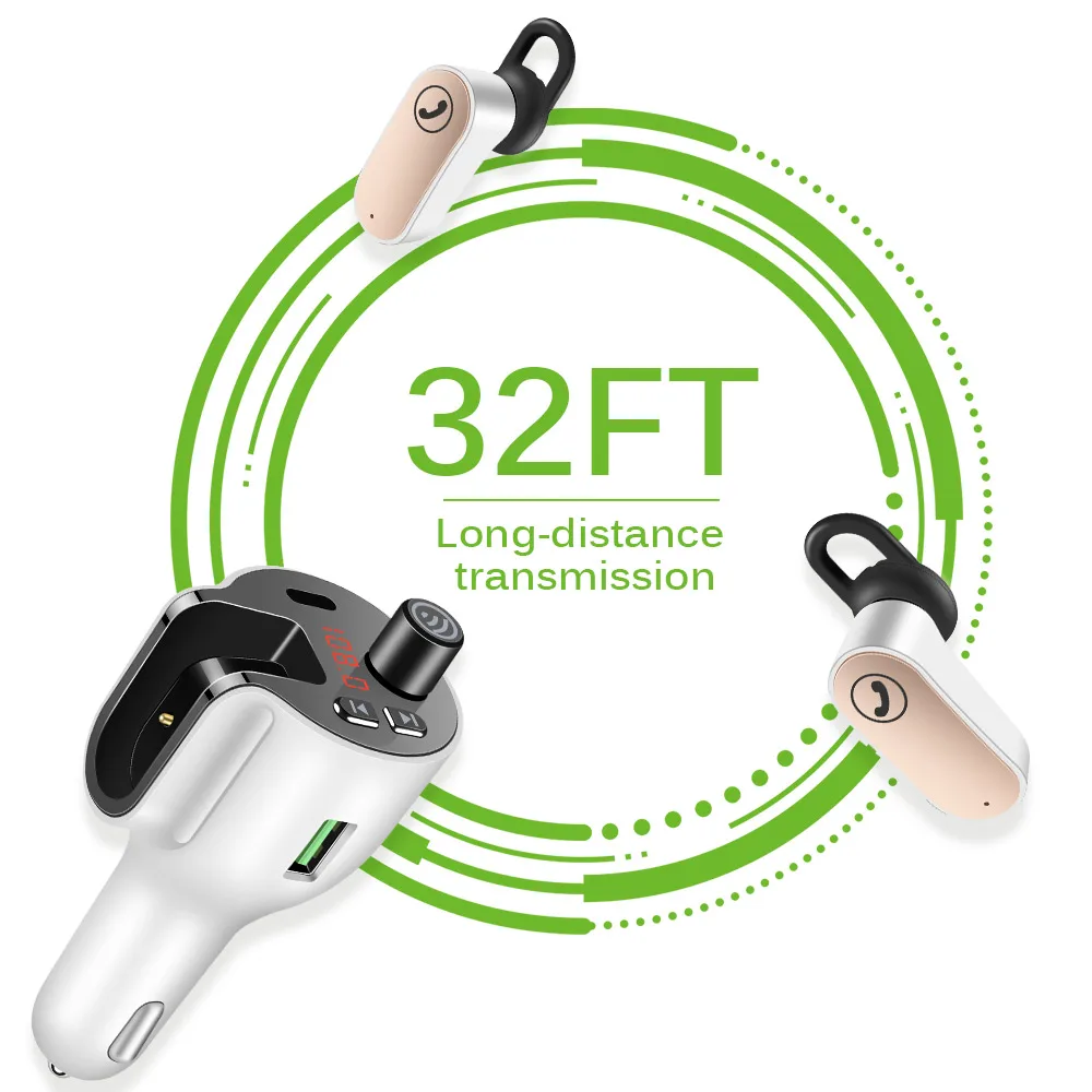 Bluetooth 5 0 FM-передатчик автомобильный комплект музыкальный плеер беспроводной