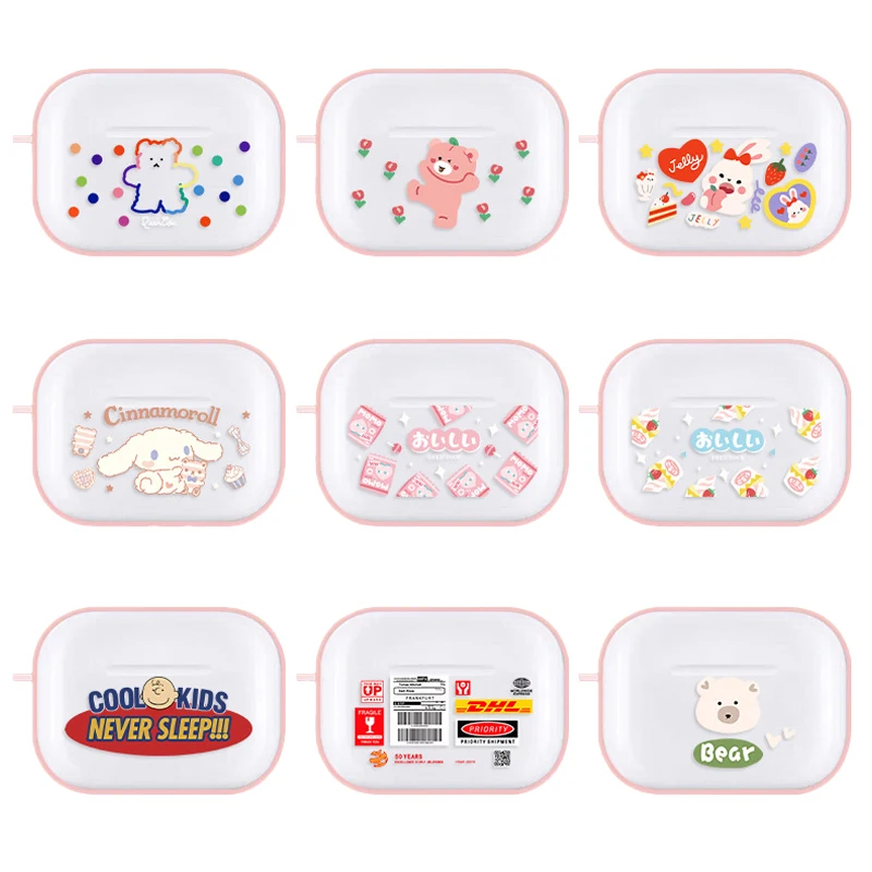 

Чехол Airpods 2/pro Kawaii мультяшный беспроводной Bluetooth Airpods 2/pro Чехол прозрачный защитный чехол подходит для Airpods 2/pro Чехол