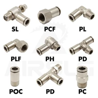 pneumatic connectors bspt m5 18 14 38 12 male nickel plated brass push in quick connector release air fitting plumbing