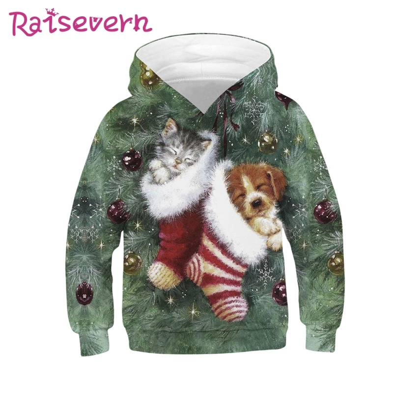 Raisvern/цветные детские толстовки с капюшоном изображением Галактики звезды мопса