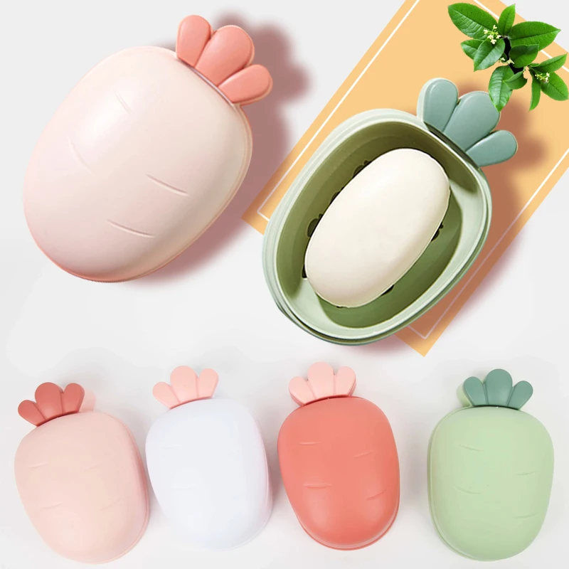 

1PC Bathroom Supplies Carrot Soap Box Soap Rack Soap Box Soap Tray Portable Drain Shower Soap Holder