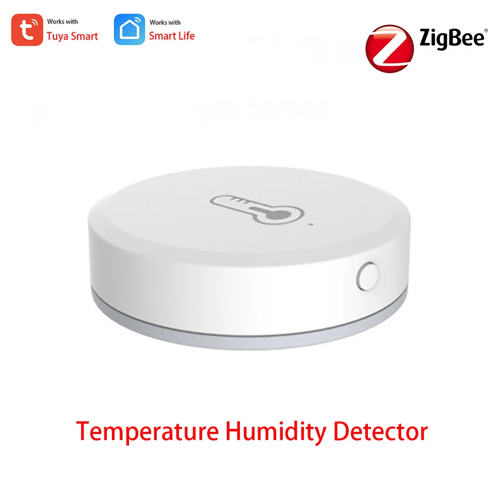 

Смарт-датчик влажности и температуры Tuya ZigBee, умный миниатюрный детектор температуры с приложением Alexa и Google Home, с дистанционным оповещением ...