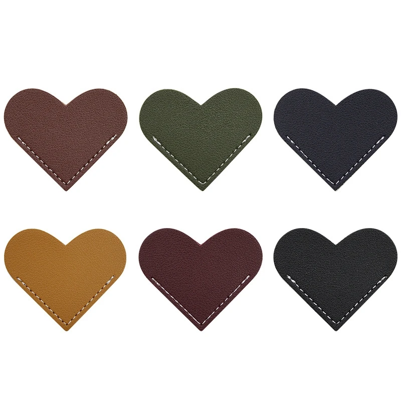 

Leather Heart Bookmark Heart Page Corner Handmade Bookmark Leather Reading Bookmarks Accessories for Women Book Lovers