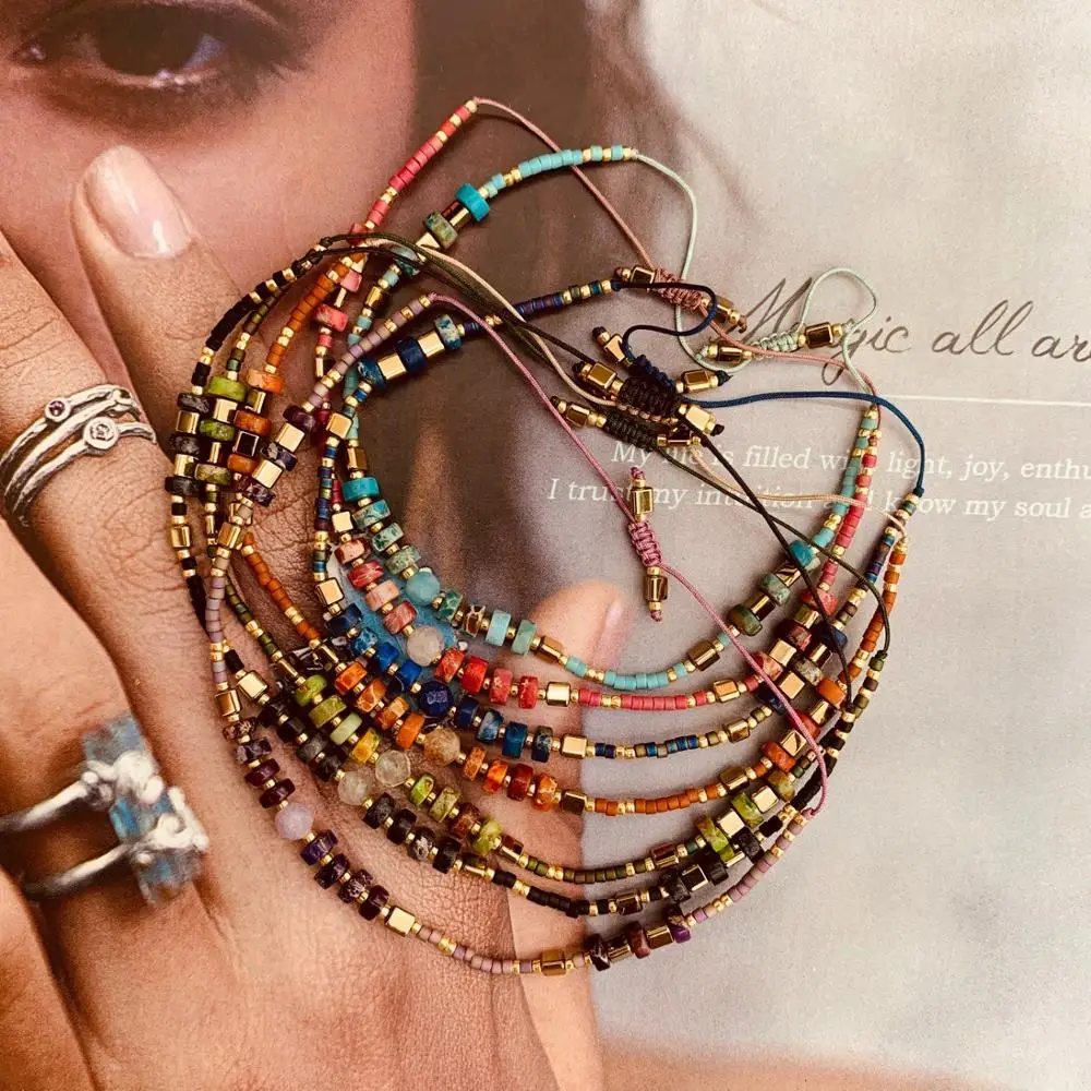 

Go2Boho Tiny Bracelet Vintage Jewelry 2021 Natural Stone Bracelets For Women Miyuki Beads Pulsera Small Beaded String Braclets