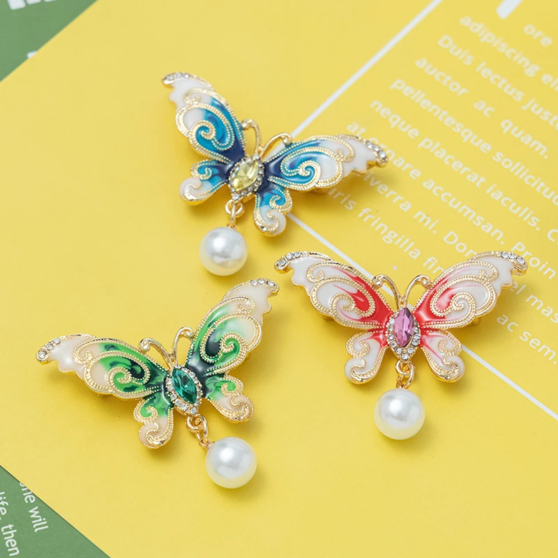 Унисекс Броши Булавки с бабочками RHao синяя эмалированная брошь для женщин и