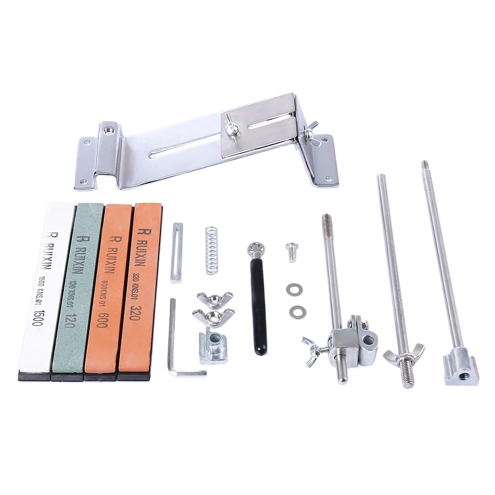 

Knife Sharpener Professional All Iron Steel Kitchen Sharpening System Tools Fix-angle With 4 Stones Whetstone