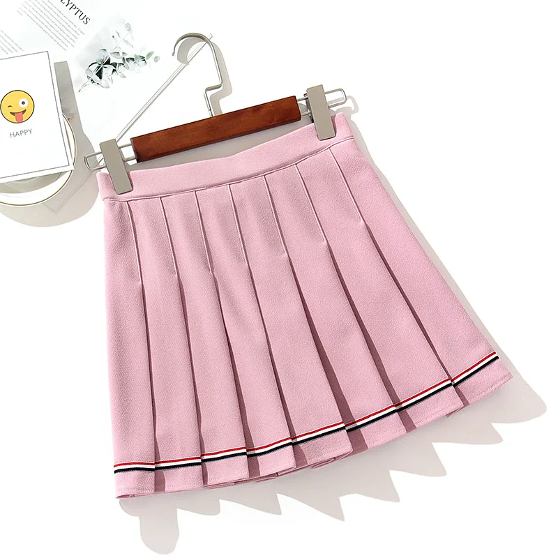 

Harajuku Skirt Women's Basic Versatile Stretchy Flared Casual Mini Skater Skirt Pink Skirt Unif Pleated Skirt Korean Skirt