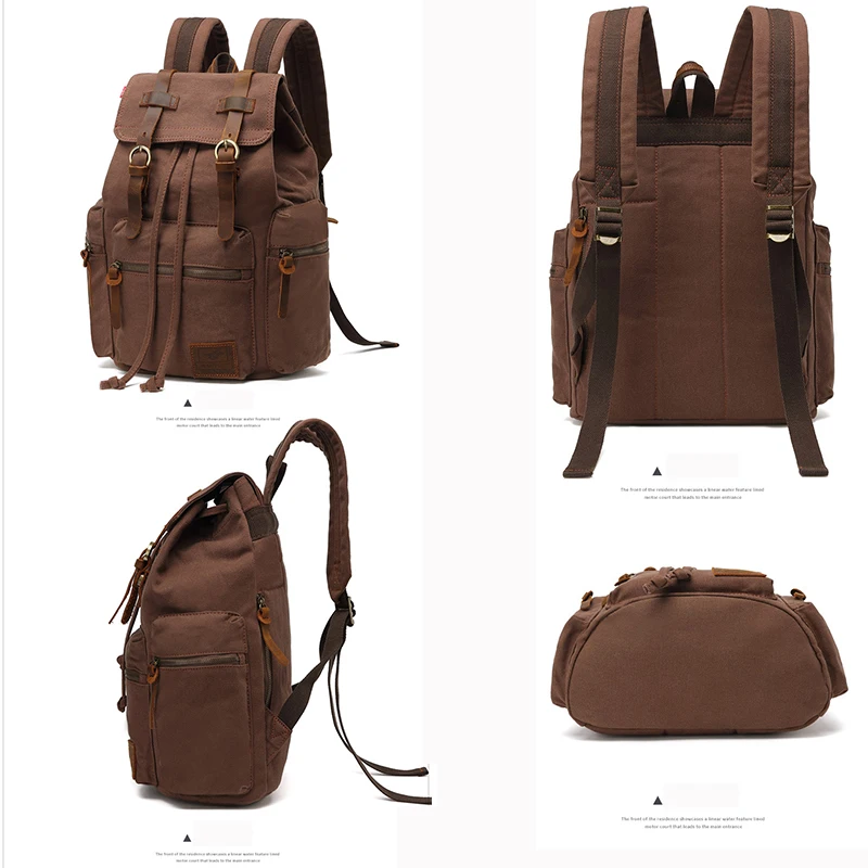 

Vintage Canvas Men 15 Inch Laptop Backpacks Fashion Travel Backpack Outdoor Hiking Male Mochila Student School Bags Rucksack Hot