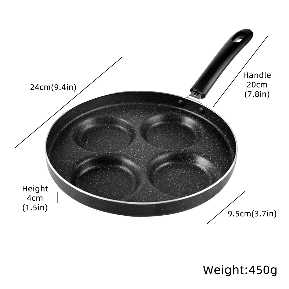 

New Four-Hole Frying Pot Thickened Omelet Pan Non-Stick Egg Pancake Steak Pan Kitchen Supplies Breakfast Grill Pan Cooking Pot