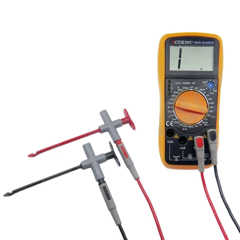 

2PCS Puncture Probe Wire-Piercing Test Clip Test Lead Kit Auto Multimeter X37B