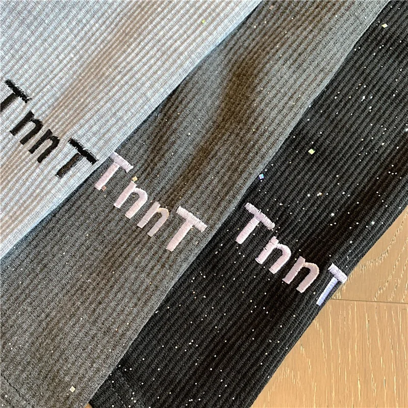 

Autumn Winter Women Pants Cotton Plus Size Korean Style Fashion Casual Wild High Waist Letter Striped Plus Velvet Leggings Pants