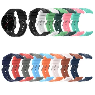 

Ремешок силиконовый для часов Amazfit GTS/2/2e/GTS2 Mini/GTR 42 мм/47 мм/GTR2/2e/stratos 2/3, металлический браслет для часов, 20 мм/22 мм