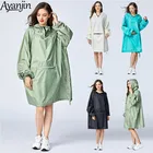 Новинка 2021, Женский стильный водонепроницаемый дождевик-пончо, дождевик с рукавами с капюшоном и большим карманом спереди.