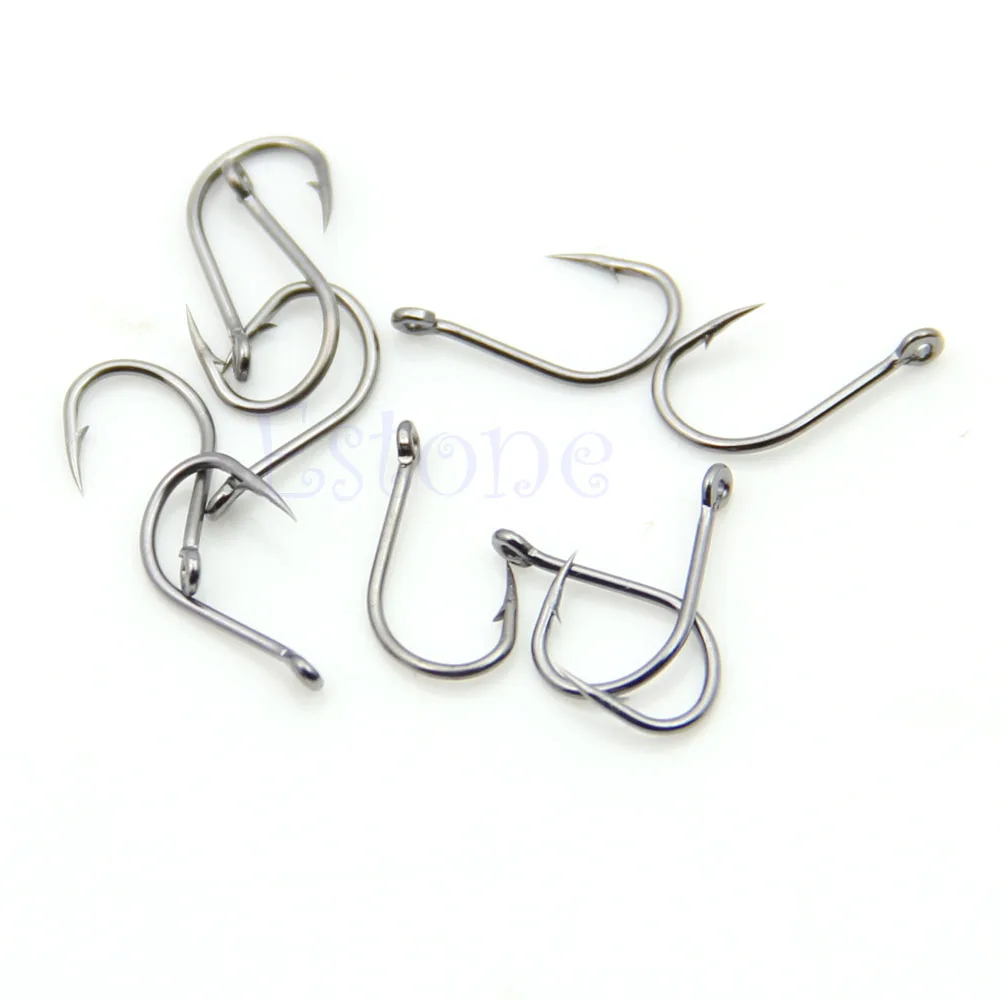 

10pcs Size 6 Metal Fish Hooks Support Tackle Steel Barb Fishing Bait
