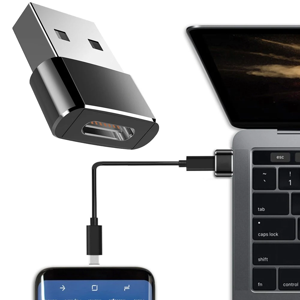 Мини-конвертер с Type-c на USB 2 0 адаптер для компьютера и телефона iphone 13 12 11Pro XS PD