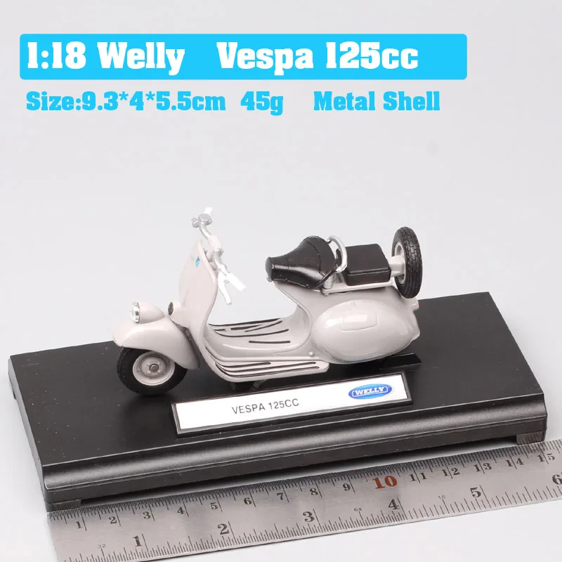 Vespa 125cc gray 1:18 весы piaggio vespa скутер 98 PK 125 GTR P150X 300 MP5 Primavera GTS мото rcycle мото велосипед литые автомобили игрушки модель детей - Цвет: Vespa 125cc gray