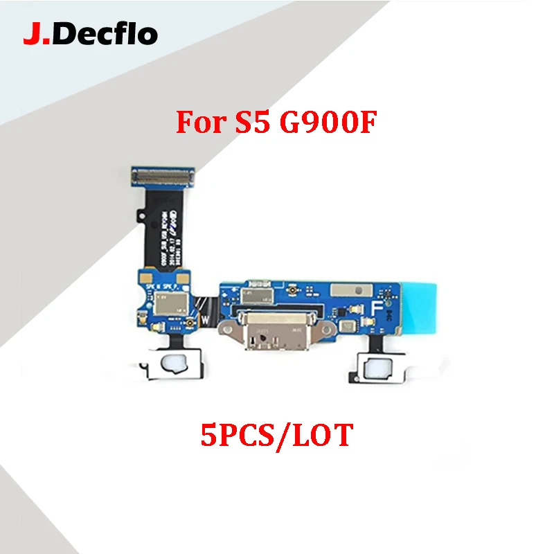 

JDecflo 5Pcs/Lot For Samsung Galaxy S5 G900F Charger Charging Port Dock Connector Micro USB Port Flex Cable Replacement Repair