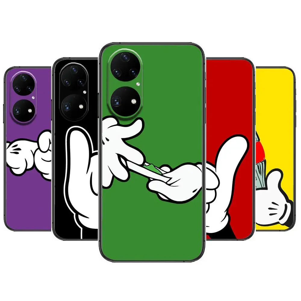 

anime Funny gesture Phone Case For Huawei p50 P40 p30 P20 10 9 8 Lite E Pro Plus Black Etui Coque Painting Hoesjes comic fas