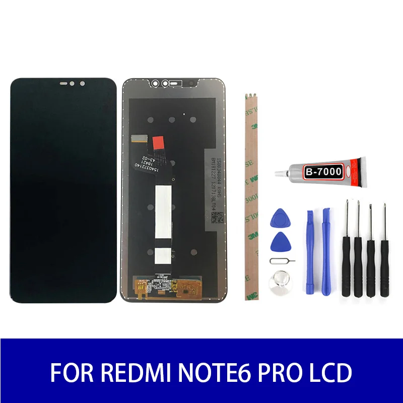 Для Redmi Note6 Pro ЖК дисплей Сенсорная панель дигитайзер сборка экрана Запасные части