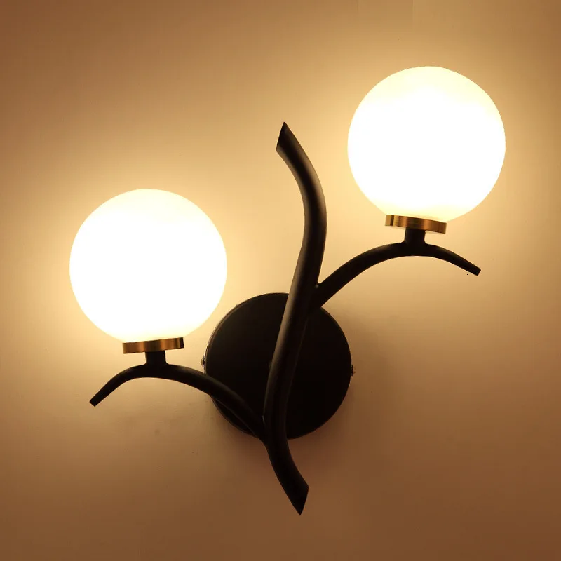 

Nordic double-headed wall lamp golden interior decoration bedroom bedside wall lamp post-modern recreational wall lamp