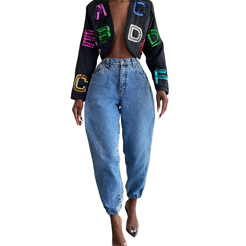 

Street Fashion Women's Trousers, High-waisted, Casual, Versatile Jeans Woman Pants