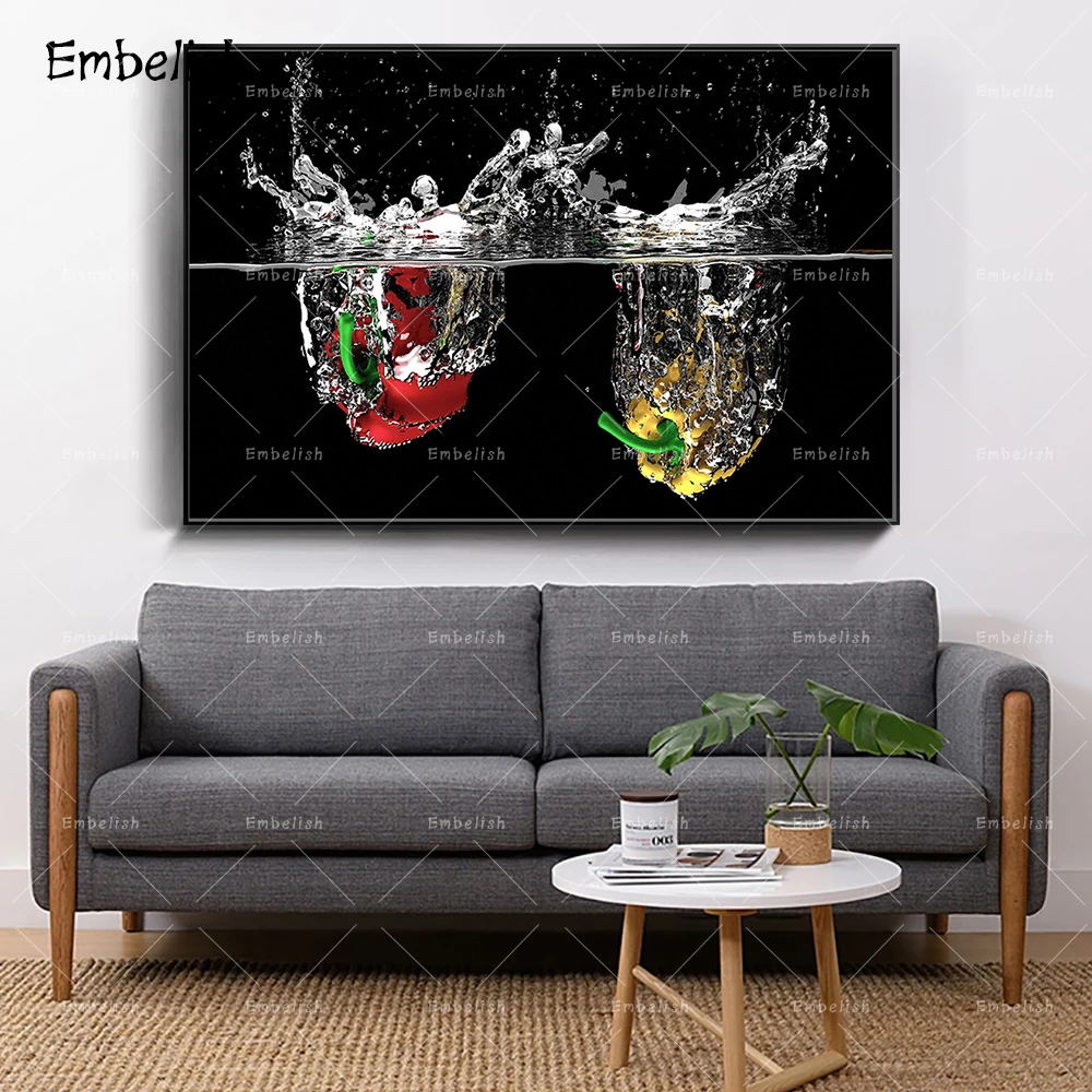 

1 Pieces Fruits In Water Modern Kitchen Home Decor Pictures For Living Room Bedroom Wall Posters HD Canvas Paintings