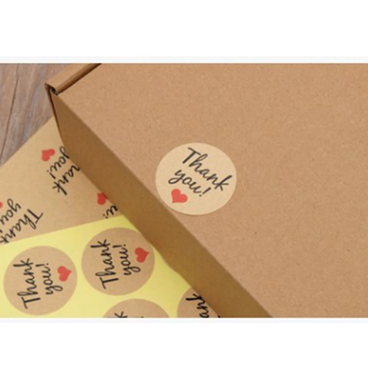 

Creative Label Thank You Round Kraft Paper Color Sealing Paste Baking Biscuit Bag Decorative Seal Stickers with Self Adhesive