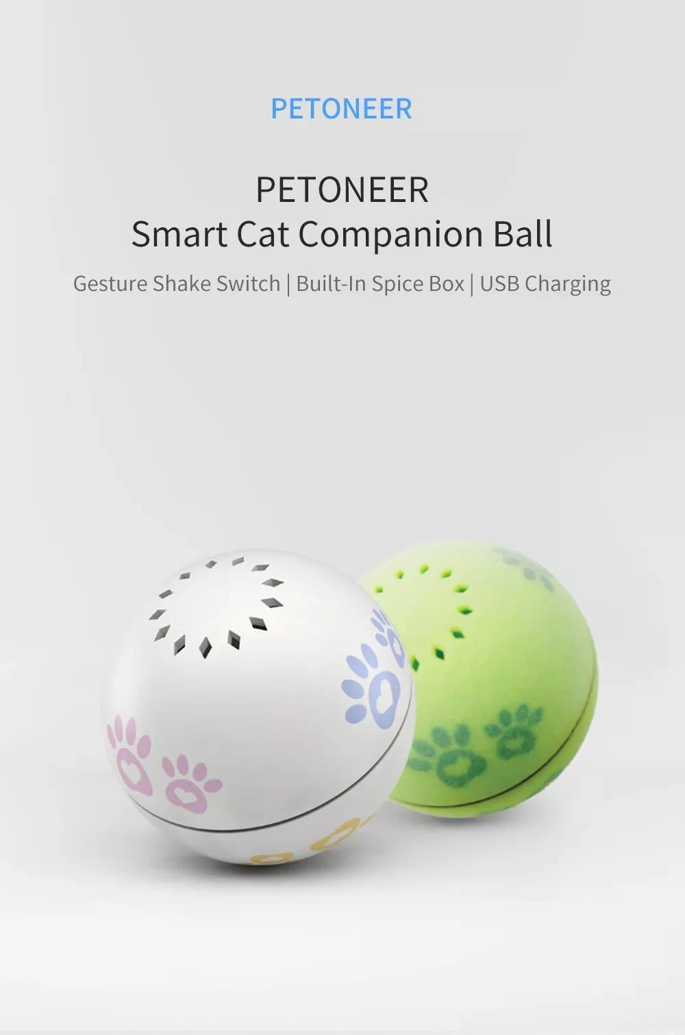 Новейшая Xiaomi Petoneer Pet smart companion игрушка для кошки в виде шара Встроенная коробка кошачьей мяты неправильная прокрутка забавный кот артефакт Умная игрушка для питомца