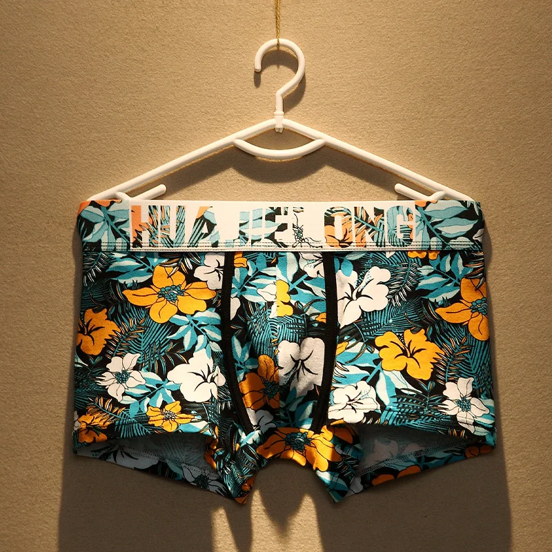 

Short Homme Men's underwear cotton boxer shorts Korean version of the trend printing low-waist youth sports boxer shorts