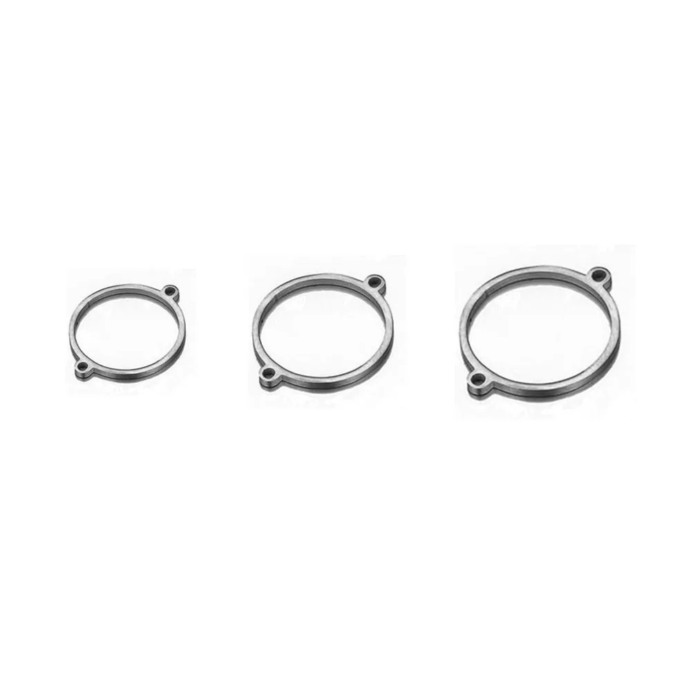 10 шт./лот круглые подвески из нержавеющей стали с двойным отверстием подходят для