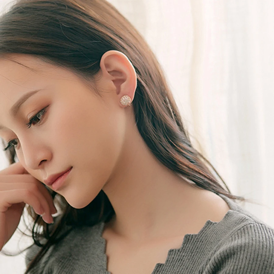 Новый круглый дизайн без пирсинга серьги микро проложили с австрийским