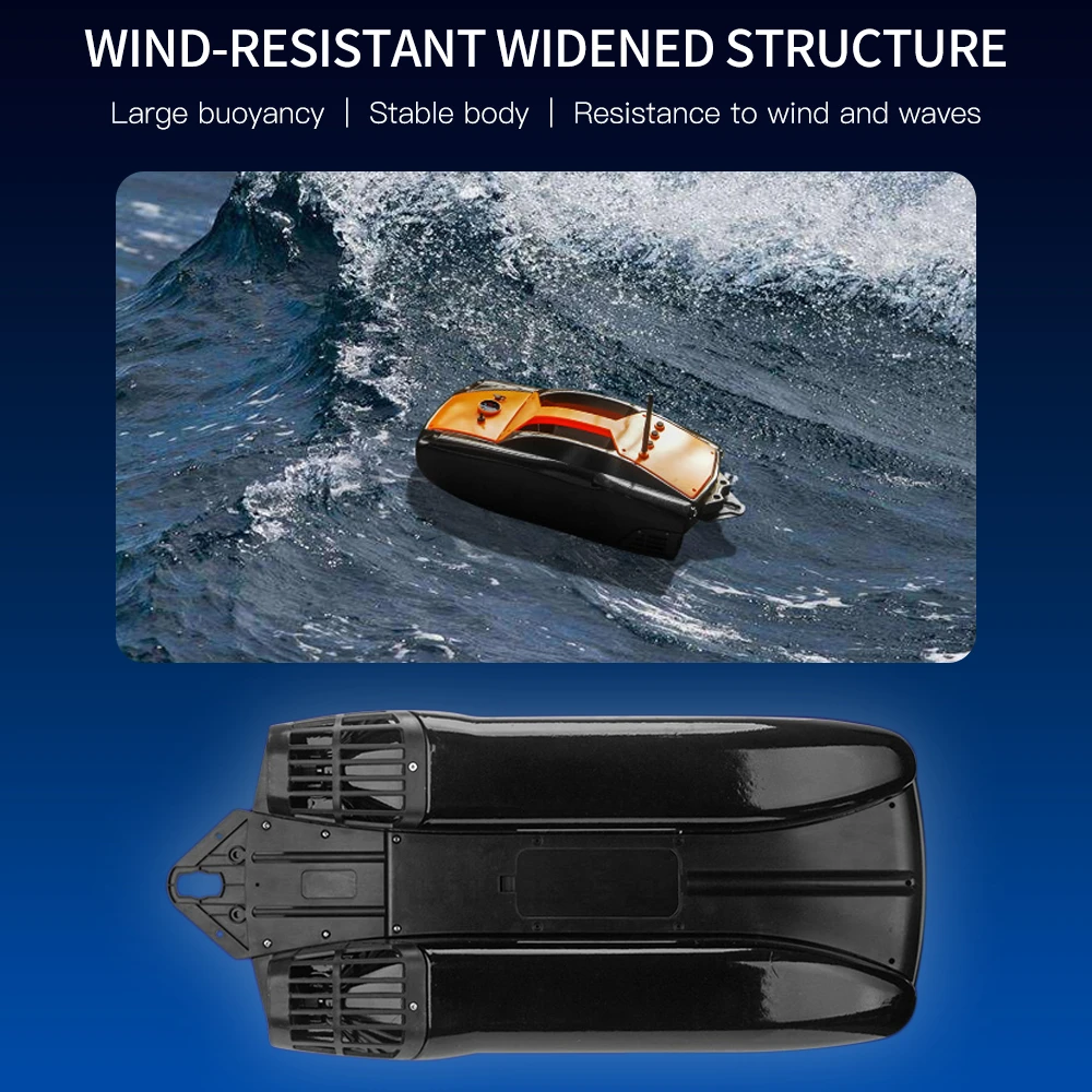 500 м Беспроводная рыболовная приманка лодка с одним нижним бункером ЖК-дисплеем