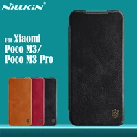 for xiaomi poco m3 pro 5g flip case nillkin qin leather flip cover card pocket wallet book case for xiaomi poco m3 phone bags