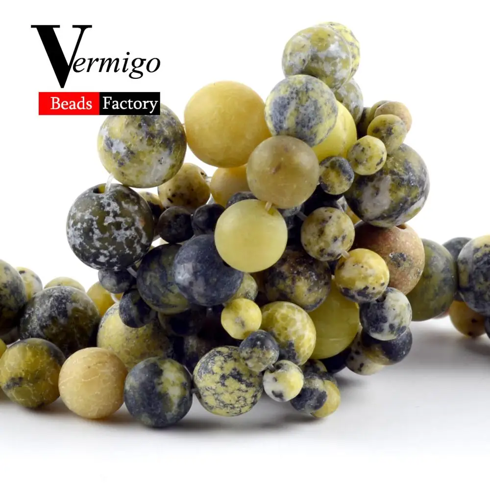Натуральный Матовый полированный желтый бирюзовый камень круглые бусины для