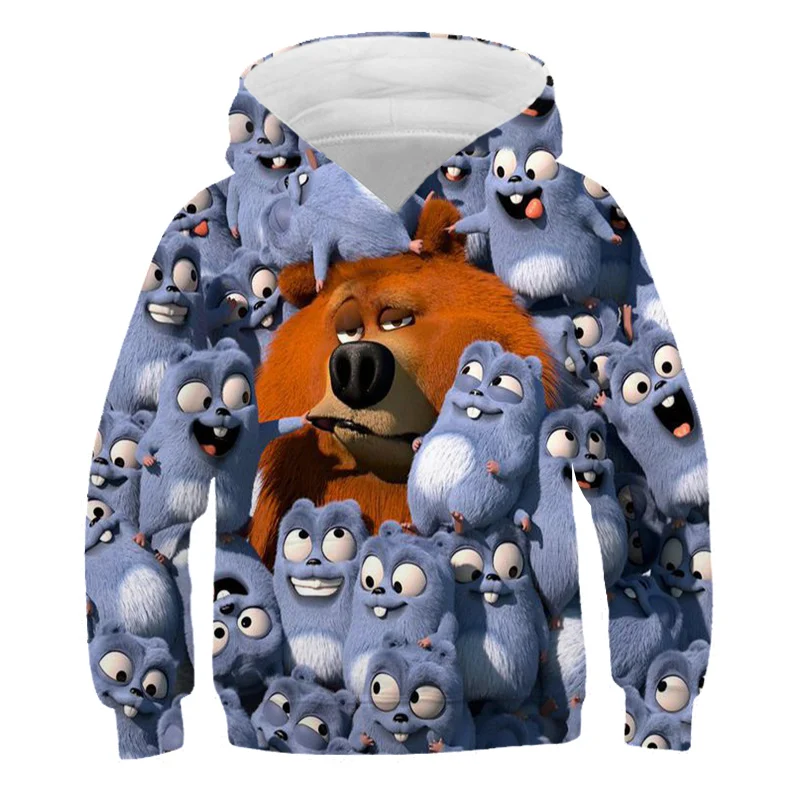 

4-14Y Boys Girls Funny Cartoon Bear Mouse 3D Print Hoodie Child Sweater hoodie Children Pullover Spring Kids Top Hoodi Clothes