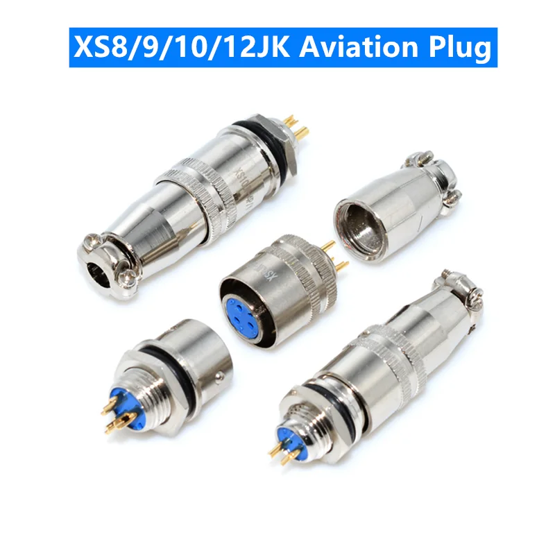 Авиационный штекер/гнездо XS8/9/10/12JK-2/3/4/3 5-контактный самозащелкивающийся разъем