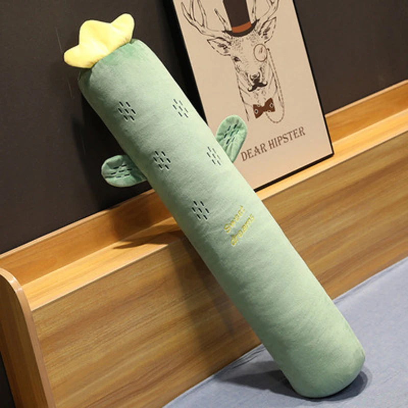 

Baby Inner 100/130/160cm Fruit Plush Long Pillow Carrot / Strawberry / Cactus Style Sofa Backrest Removable and Washable