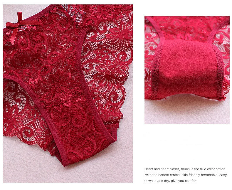 

Sexy Lace Panties Women Low-Rise Seamless Lingerie Underwear Plus Size Female Briefs Intimates
