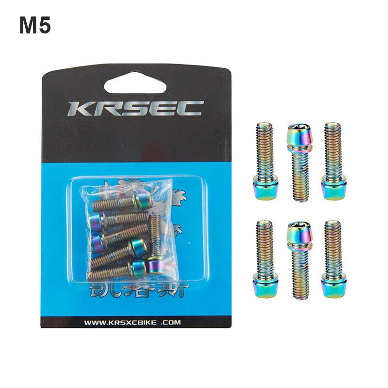 

KRSCT 6 Pcs/Boxed Handlebar Stem Screws M5/M6 For MTB Mountain Road Bike Parts