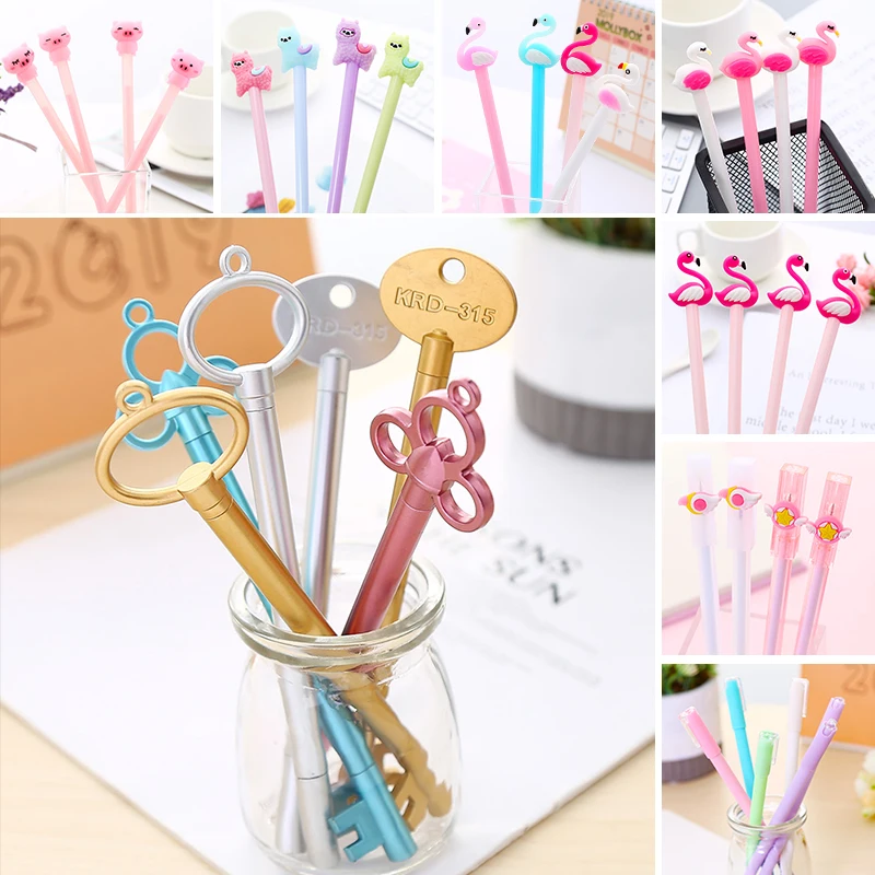 Корейские милые кавайные гелевая ручка в виде фламинго смешная Альпака Единорог