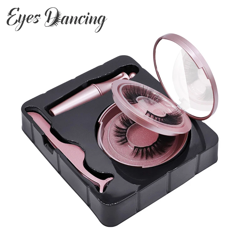 Глаза танцующие 2 пары магнитные ресницы длинные накладные жидкая подводка для