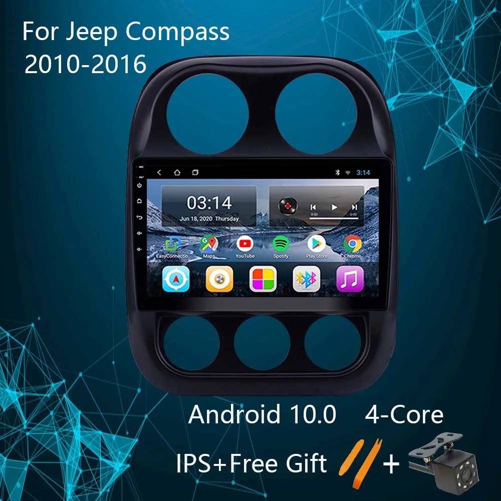 

Car Radio For Jeep Compass Patriot 2010-2016 DVD Multimedia Stereo Player GPS Navi Android 10.0 Bluetooth 10.1" IPS Touchscreen