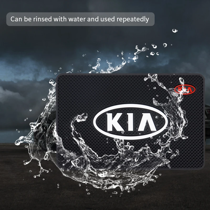 

Car dashboard anti-slip mat PVC car logo decoration mobile phone mat for KIA K2 K3 K5 KX3 KX1 KX5 SL K9 Sorento SPORTAGE Soul