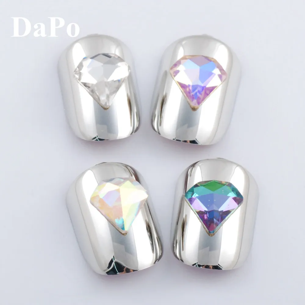 AAAAA 7mm 10pcs/pack Golden Flatback Diamond Rhinestones Crystal AB Super Brilliant Glass Nail DIY Art gems | Дом и сад