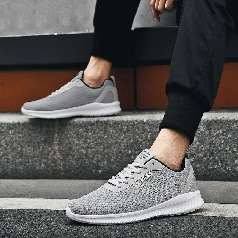 

Men Running Shoes Black Sport Shoes Men Mesh Casual Jogging Sneakers Breathable Outdoor Walking Shoes Trainers Footwear 39-48
