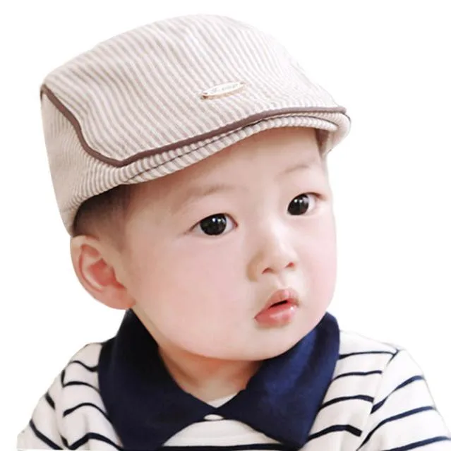 Topi Bayi Topi Bayi Laki-laki Tampan Topi Baret Bergaris Bayi Laki-laki Perempuan Bayi Imut Topi Bisbol Tertinggi Aksesori Bayi